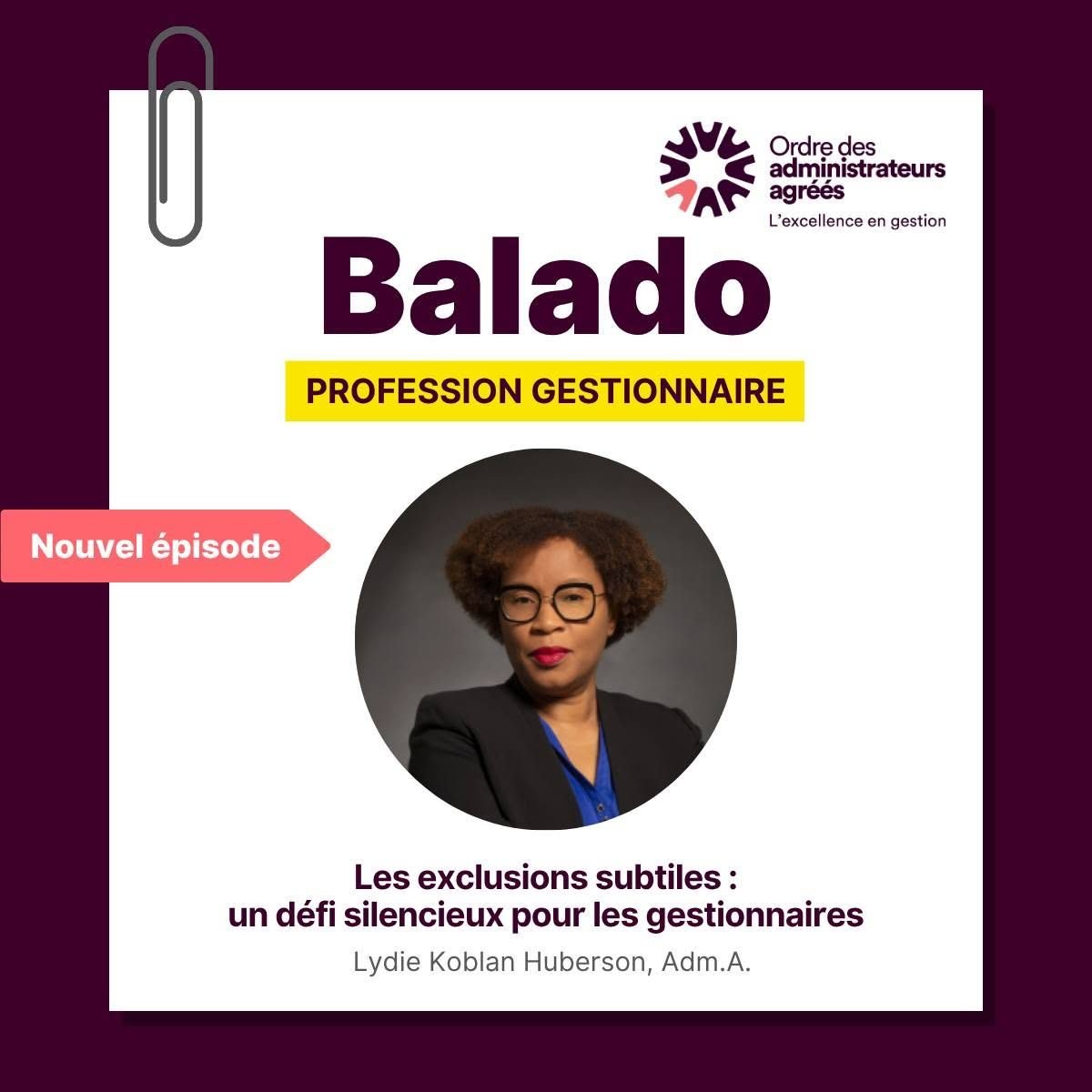 Balado Profil gestionnaire, Ordre des administrateurs agréés