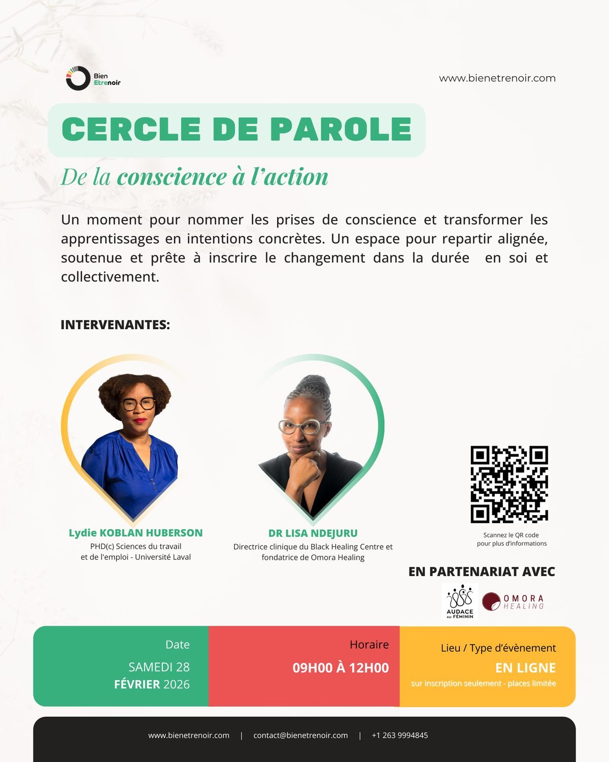 Cercle de parole « De la conscience à l'action » — 28 février 2026